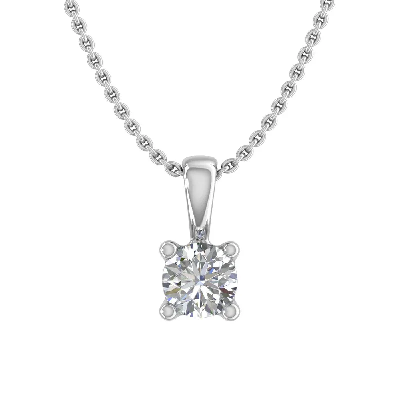 Stunning Jewelry Pieces At The Lowest Prices Ever 0.15 ctw 4-Prong Solitaire Diamond Pendant Necklace in Gold (Included Silver Chain) - IGI Certified