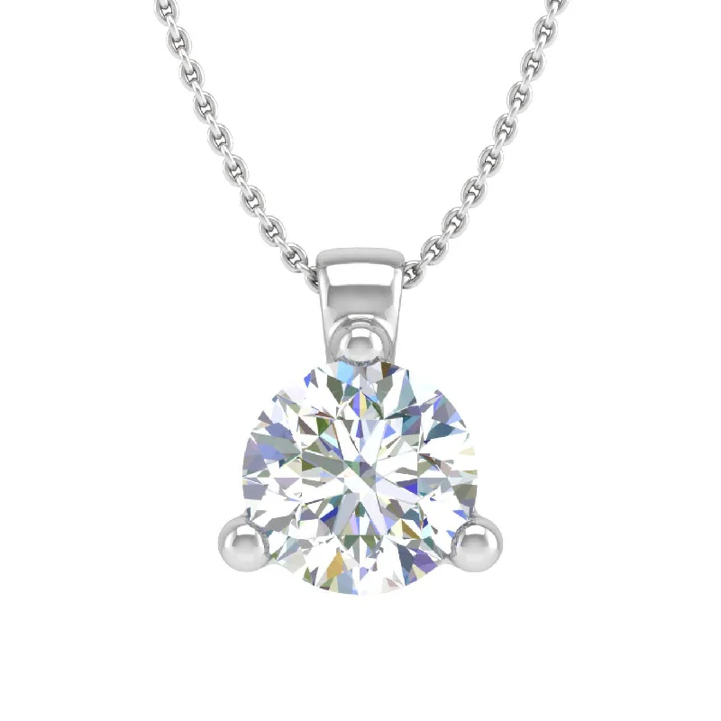 Best-Selling Jewelry Now Available At Special Deals 0.40 Carat 3-Prong Set Diamond Solitaire Pendant Necklace in Gold (Silver Chain Included) - IGI Certified