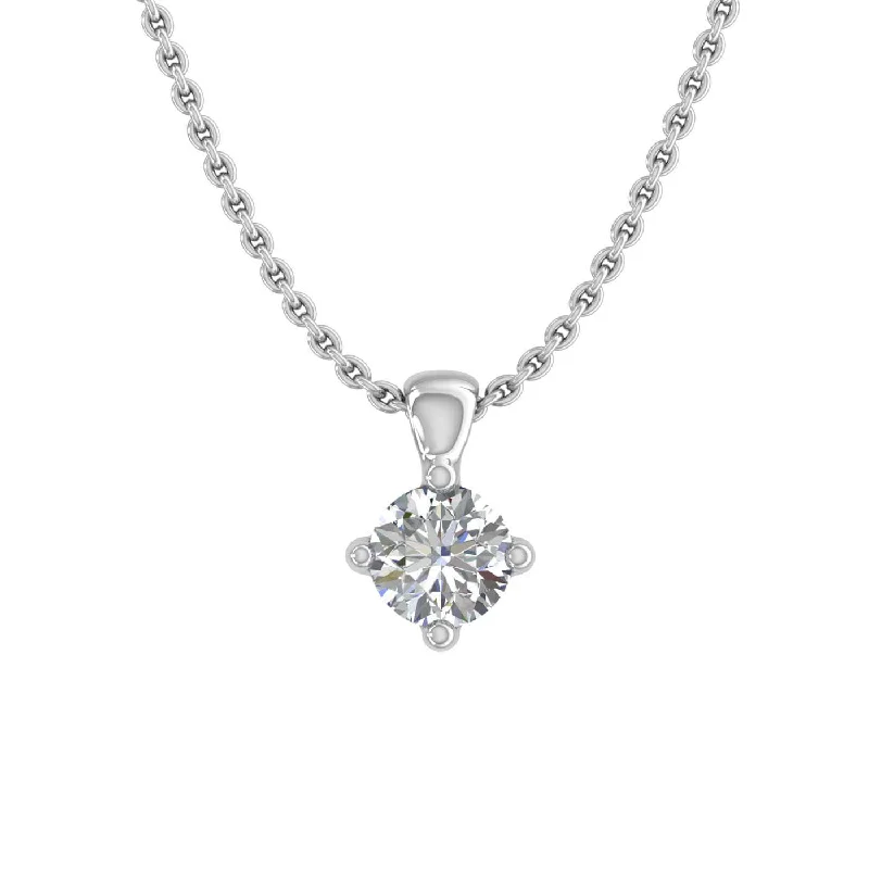 Limited-Stock Jewelry Sale – Once It's Gone, It's Gone 1/10 Carat Small Solitaire Diamond Pendant Necklace in Gold (Included Silver Chain) - IGI Certified
