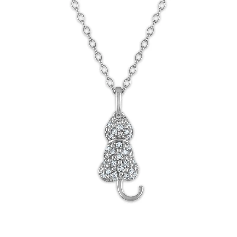 Special Sale On Handcrafted Jewelry – Shop Today 1/10 CTW Diamond 18-inch Cat Pendant in Sterling Silver