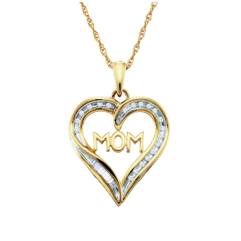 Flash Sale On Stunning Jewelry – Don't Miss Out 1/10 CTW Diamond Mom 18-inch Pendant in 10KT Yellow Gold