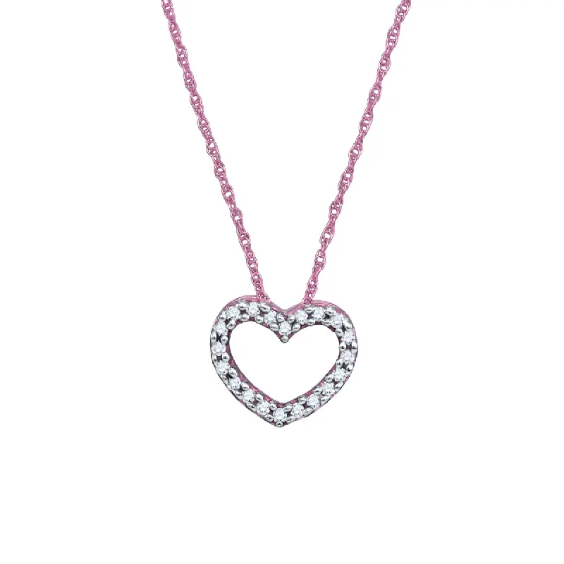 Shop Dazzling Jewelry At The Best Prices 1/12 CTW Diamond Heart 18-inch Pendant in 10KT Rose Gold