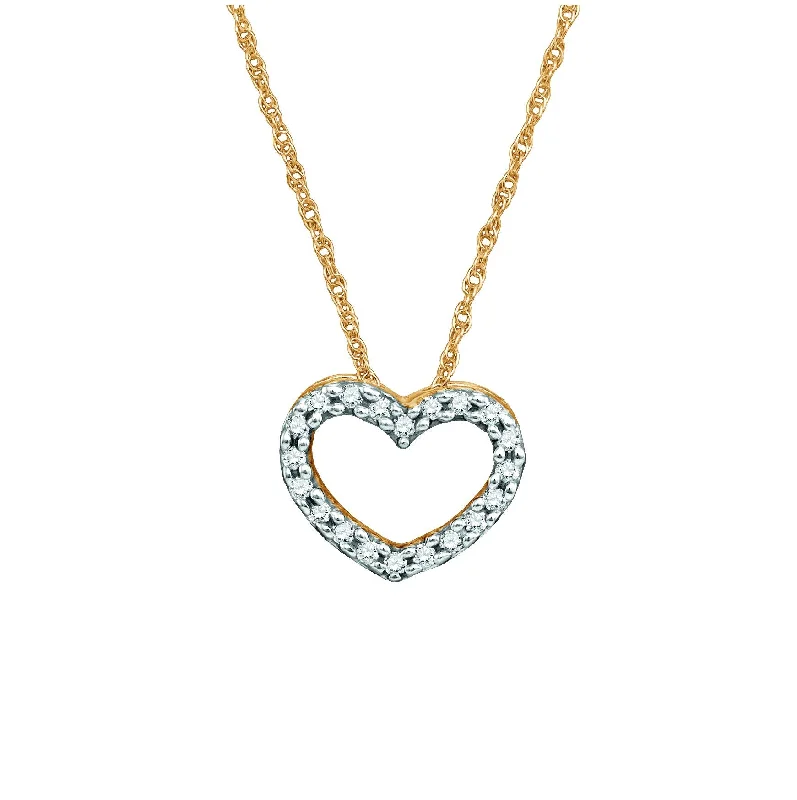 Elegant Jewelry, Affordable Luxury – Shop Now 1/12 CTW Diamond Heart 18-inch Pendant in 10KT Yellow Gold
