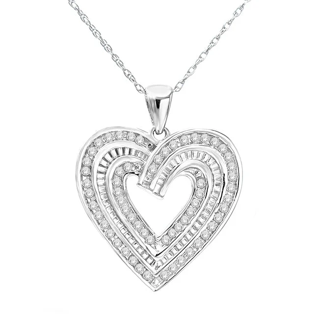 Holiday Jewelry Sale – Perfect Gifts At The Best Prices 1/2 CTW Diamond Heart Pendant in Sterling Silver