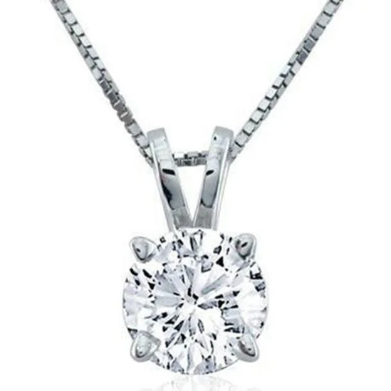 Flash Deals On Fine Jewelry – Shop Before It's Gone 1/2 CTW Diamond Solitaire 18-inch Pendant in 14KT White Gold