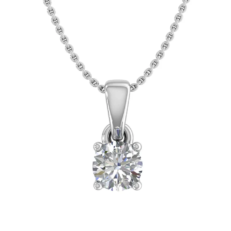 Get Your Favorite Jewelry At The Best Price 1/4 Carat 4-Prong Set Diamond Solitaire Pendant Necklace in Gold (with Silver Chain) - IGI Certified