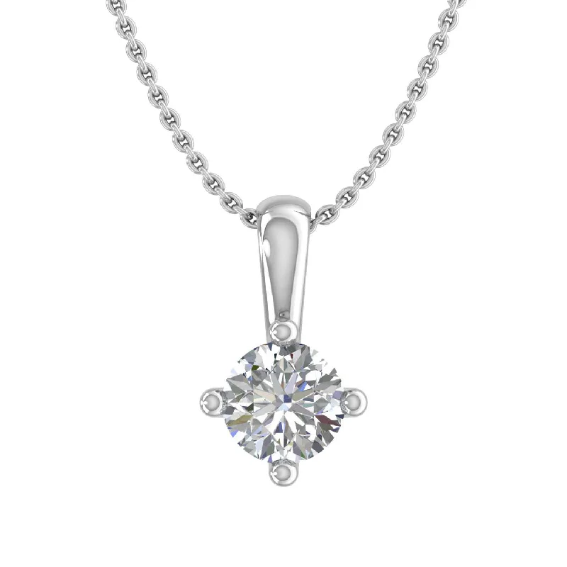 Jewelry Clearance Event – Stock Up Before It's Over 1/4 Carat 4-Prong Set Diamond Solitaire Pendant Necklace in Gold (with Silver Chain) - IGI Certified
