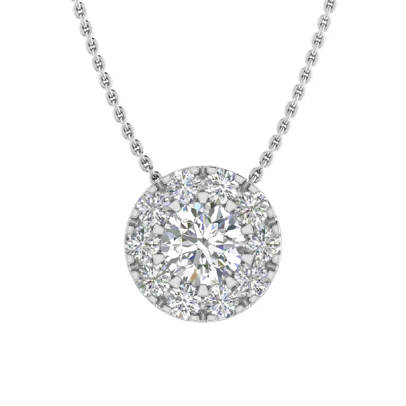 Your Perfect Accessory Now At The Best Price 1/4 Carat Diamond Cluster Pendant Necklace in Gold (Silver Chain Included) - IGI Certified