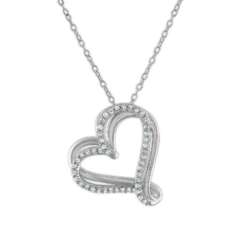 Personalized Jewelry Sale – Meaningful Gifts At Great Prices 1/4 CTW Diamond Heart 18-inch Pendant in Rhodium Plated Sterling Silver