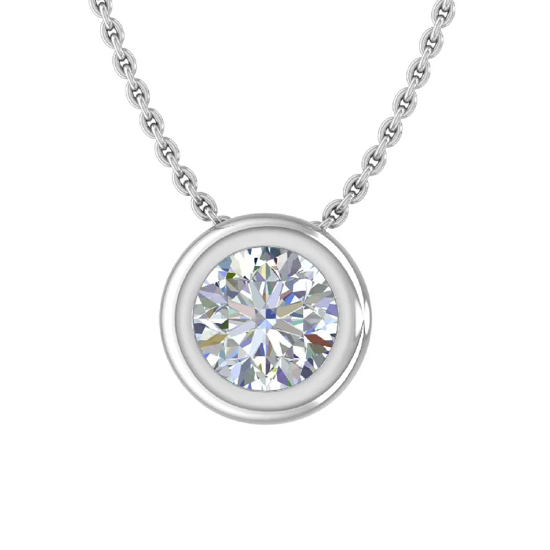 Accessorize For Less – Luxury Jewelry At Affordable Prices 1/5 Carat Bezel Set Diamond Solitaire Pendant Necklace in Gold (Included Silver Chain) - IGI Certified