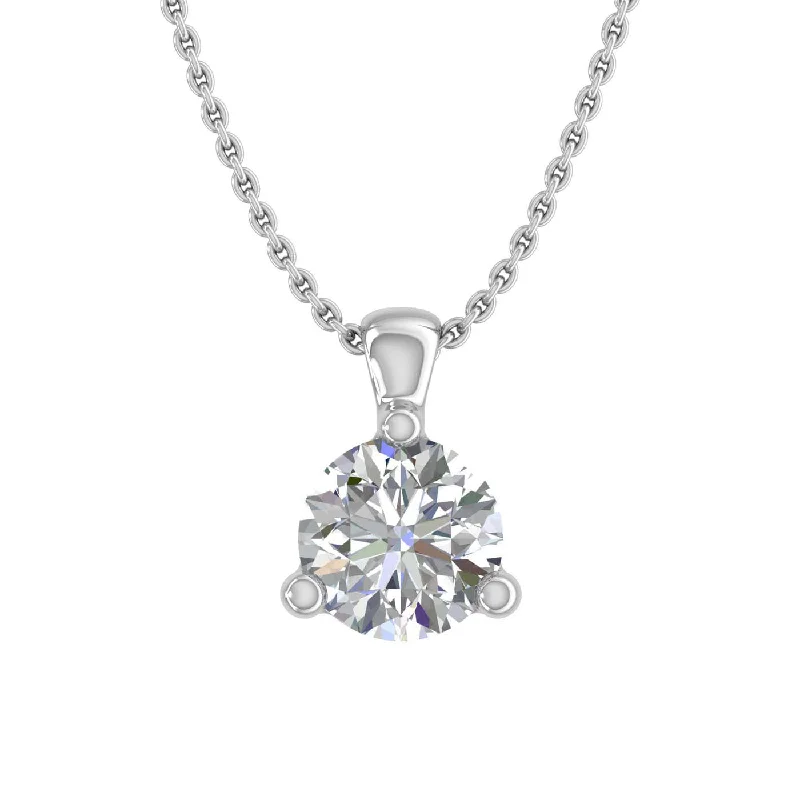 Seasonal Jewelry Deals – Elevate Your Style 1/5 Carat Diamond 3-Prong Set Solitaire Pendant Necklace in Gold (with Silver Chain) - IGI Certified
