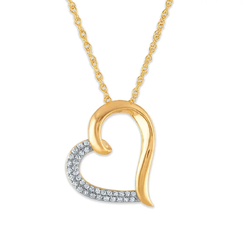 Save On Luxury Jewelry Pieces – Limited-Time Offers 1/5 CTW Diamond Heart 18-inch Pendant in 10KT Yellow Gold