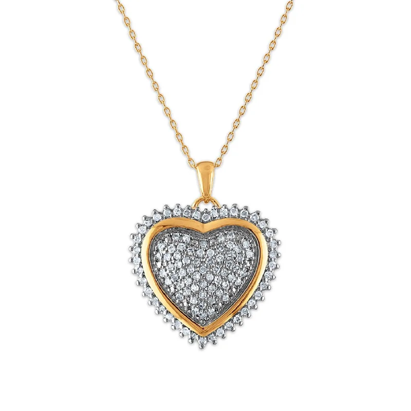 Elegant Jewelry, Exclusive Prices – Shop Now 1 CTW Diamond Heart 18-inch Pendant in Yellow Gold Plated Sterling Silver