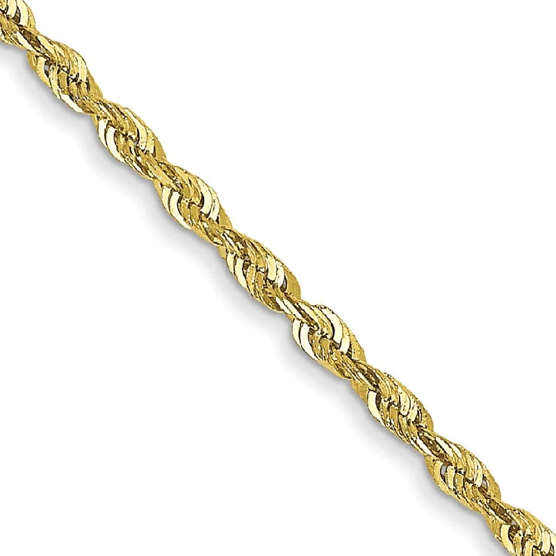 Shop Dazzling Jewelry At The Best Prices 10KT Yellow Gold 18-inch 1.5MM Diamond-cut Lobster Clasp Rope Extra-Light Chain