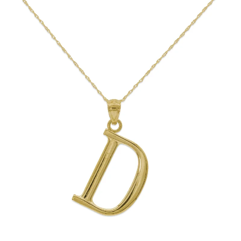 The Perfect Accessory For Less – Jewelry Sale Live 10KT Yellow Gold 18-inch 30MM Initial Pendant; Initial D
