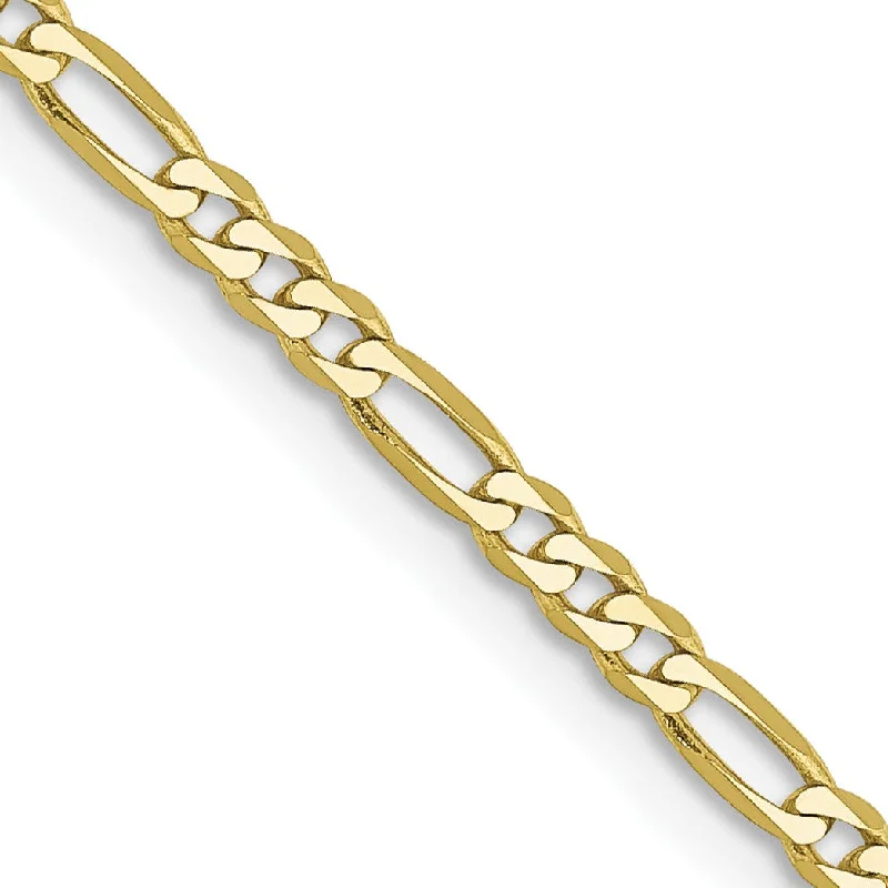 Limited-Time Jewelry Discounts – Shine Without The Splurge 10KT Yellow Gold 20-inch 2.2MM Lobster Clasp Figaro Chain