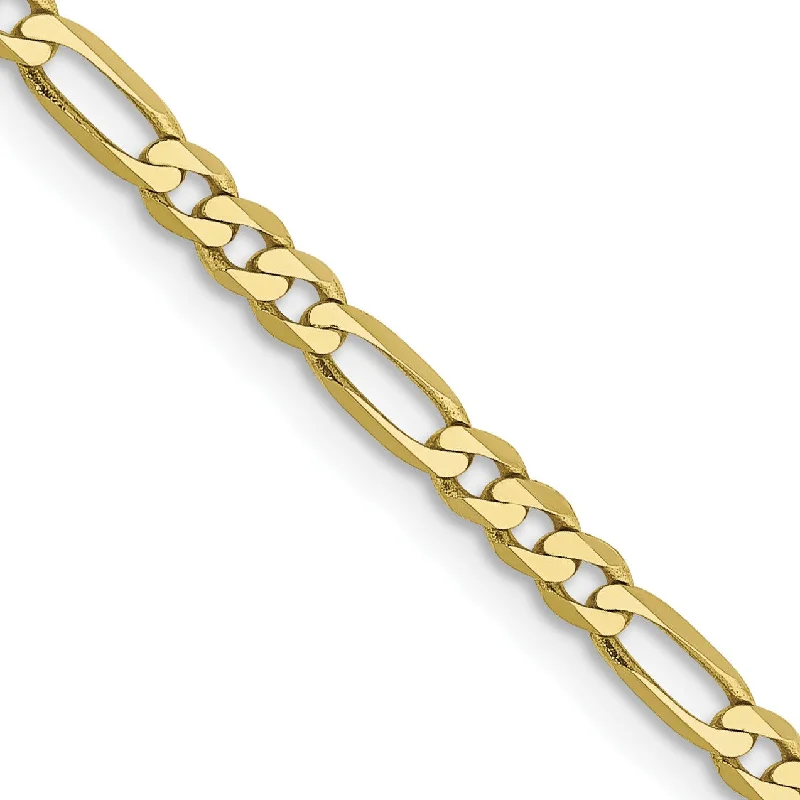 Elegant Jewelry Styles At Budget-Friendly Prices 10KT Yellow Gold 20-inch 2.75MM Flat Figaro Chain
