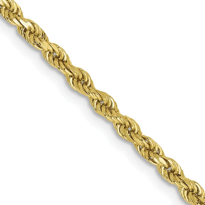 Final Call For Exquisite Jewelry At Reduced Rates 10KT Yellow Gold 24-inch 2.5MM Diamond-cut Lobster Clasp Rope Chain
