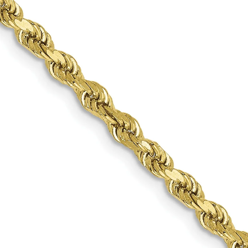 Elevate Your Outfit With Discounted Statement Jewelry 10KT Yellow Gold 24-inch 2.75MM Diamond-cut Lobster Clasp Rope Chain