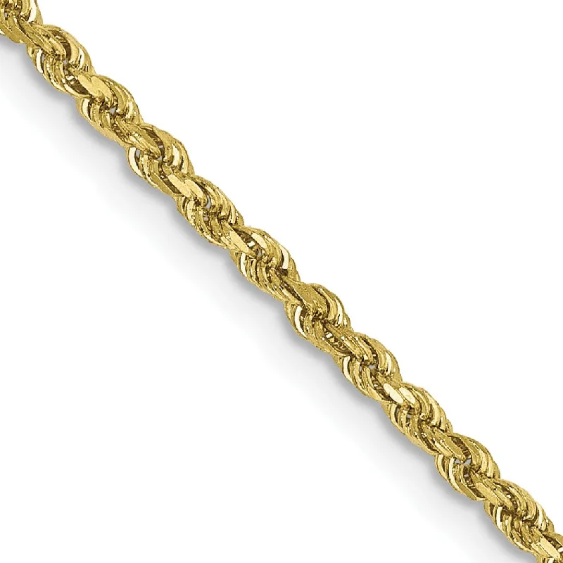 Celebrate Every Occasion With Sparkling Savings 10KT Yellow Gold 26-inch 1.75MM Diamond-cut Lobster Clasp Rope Chain