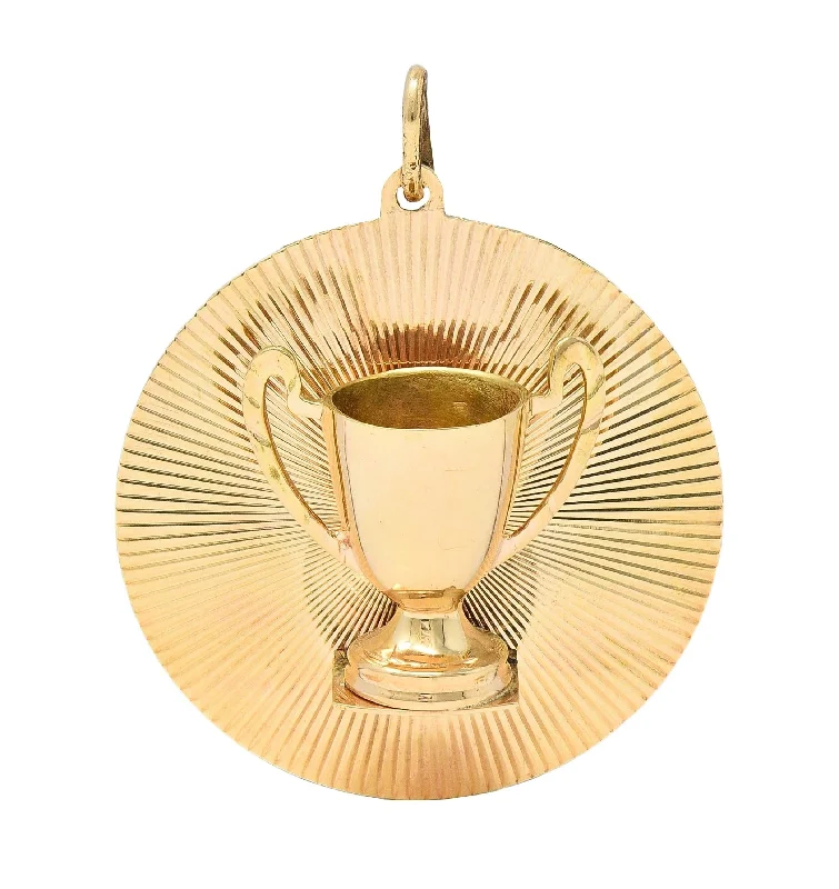 Chic, Trendy, And Affordable Jewelry Sale 14 Karat Yellow Gold Vintage 1963 Golfing Presidents Cup Pendant Charm