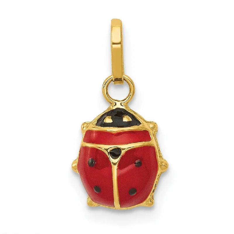 Trendy Minimalist Jewelry For Everyday Wear 14k Enameled Ladybug Charm