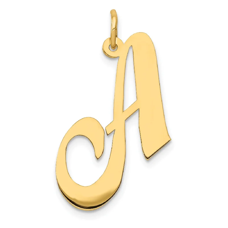 Stunning Jewelry At A Fraction Of The Price 14k Large Fancy Script Initial A Charm