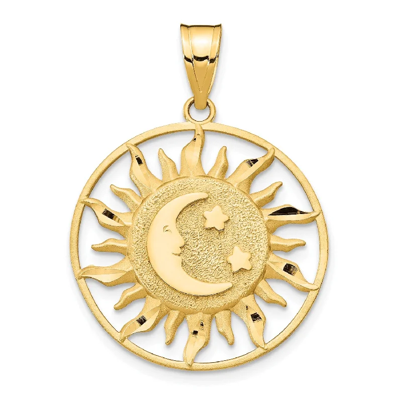 Luxury Meets Affordability – Jewelry Sale Live Now 14k Polished Sun with Moon & Star Charm
