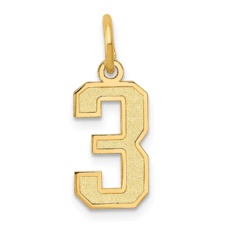 Don't Miss Out On Bestselling Jewelry At Special Prices 14k Small Satin Number 3 Charm