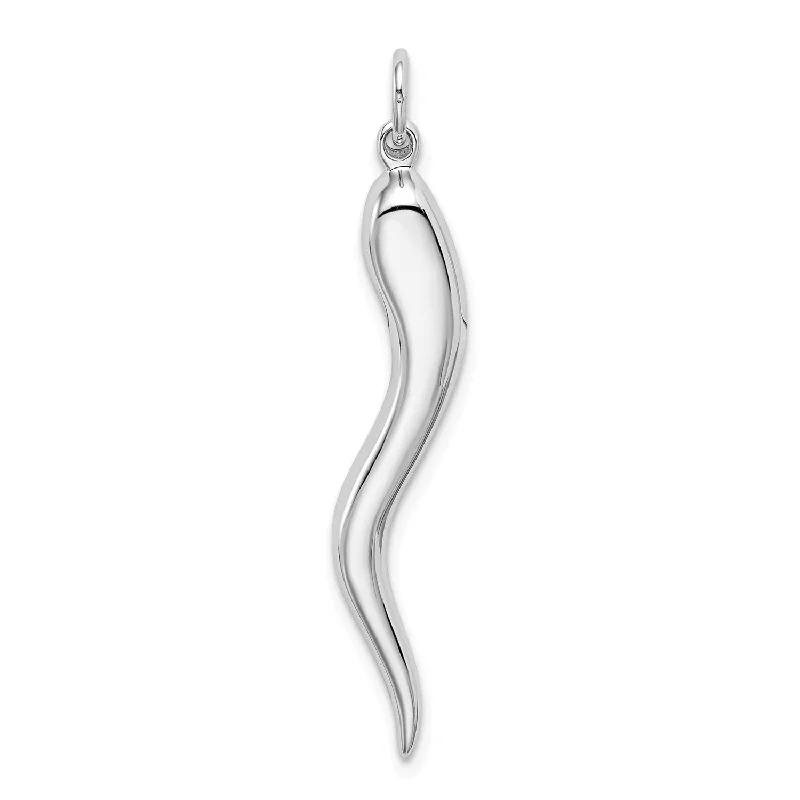 Grab Exquisite Jewelry At The Lowest Prices 14k White Gold Solid Polished 3-Dimensional Large Italian Horn Charm