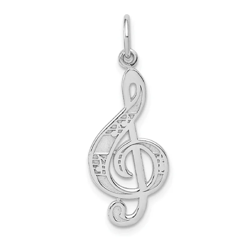 Limited-Time Jewelry Sale – Don't Miss These Deals 14k White Gold Treble Cleft Charm