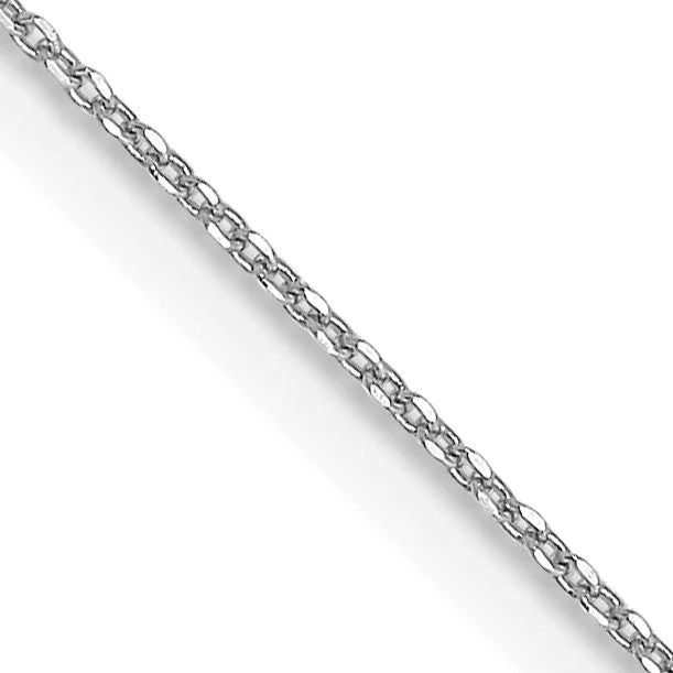 Exclusive Gemstone Jewelry At Special Prices 14KT White Gold 16-inch 0.6MM Diamond-cut Cable Pendant Chain