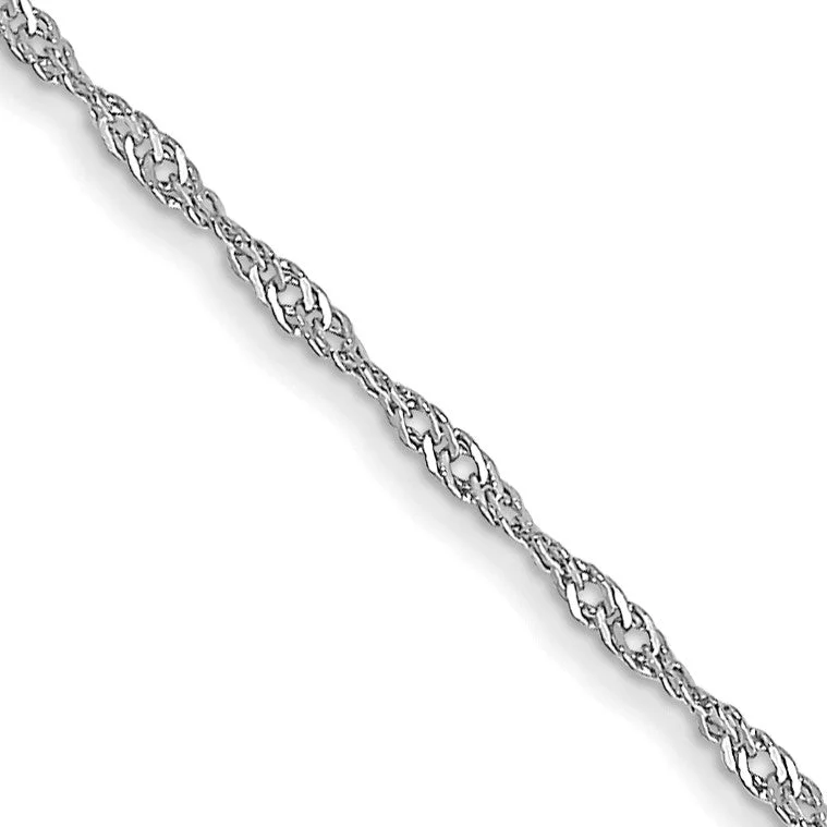 High-End Jewelry, Now More Affordable Than Ever 14KT White Gold 16-inch 1MM Singapore Pendant Chain