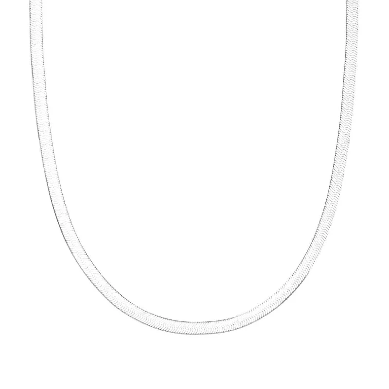 Handcrafted Jewelry Sale – Unique Designs At Low Prices 14KT White Gold 18-inch 3MM Herringbone Chain