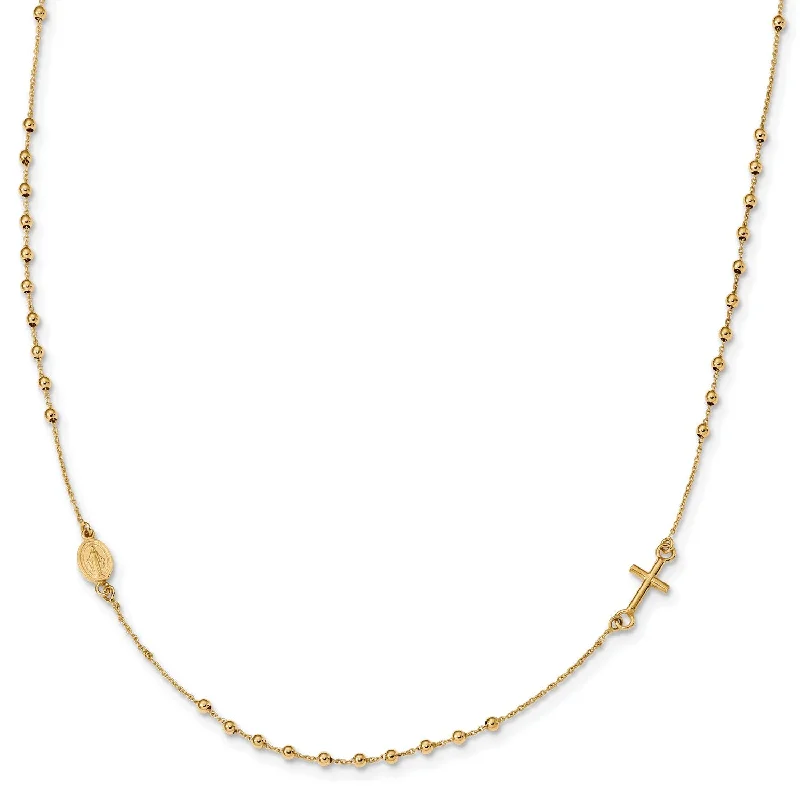 Unmissable Discounts On Timeless Jewelry Pieces 14KT Yellow Gold 16-inch Cross Rosary Necklace