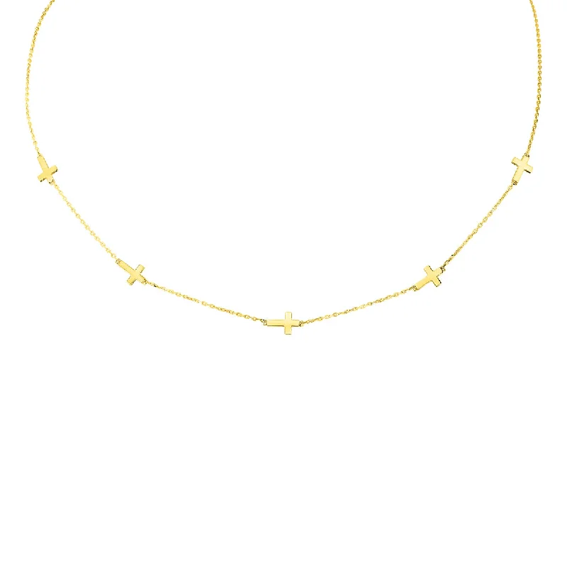 Luxury Jewelry At Unbeatable Discounts 14KT Yellow Gold 17-inch Cross Necklace