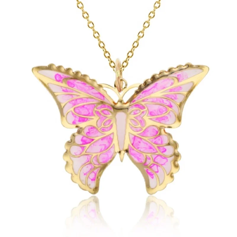 Fashion-Forward Jewelry At Exclusive Discounts 14KT Yellow Gold 18-inch Butterfly Pendant