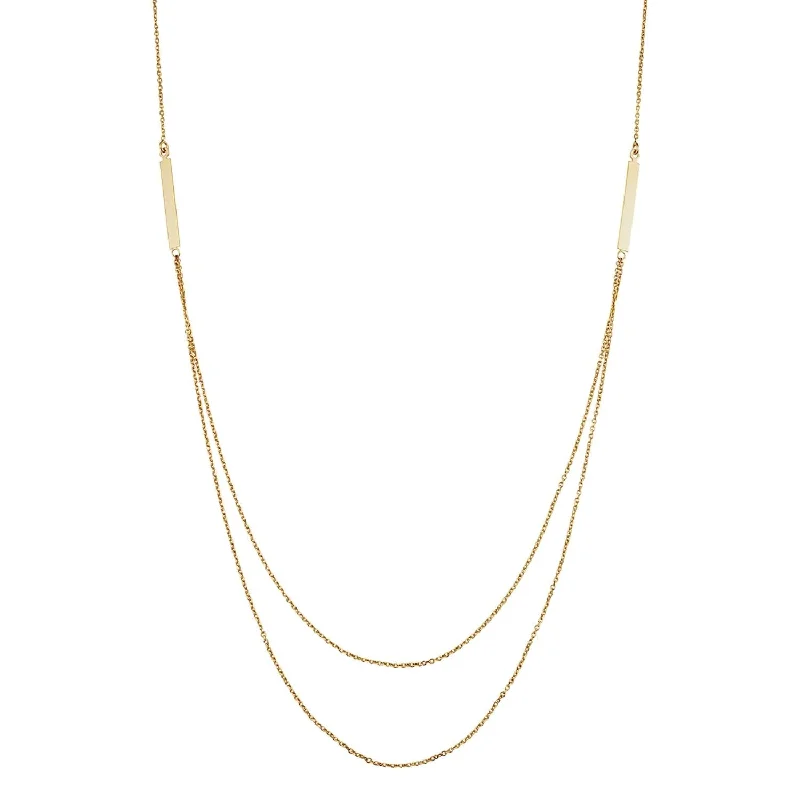Your Dream Jewelry At Dream Prices – Shop Now 14KT Yellow Gold 18-inch Layered Bar Necklace