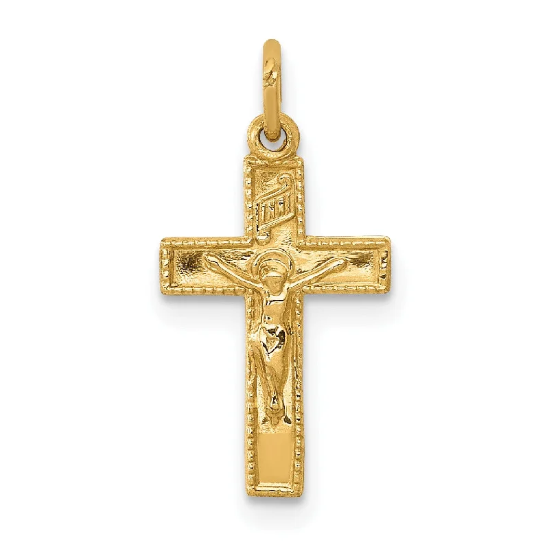 Limited-Time Offer On Elegant Jewelry Pieces 14KT Yellow Gold 19X10MM Crucifix Cross Pendant. Chain Not Included