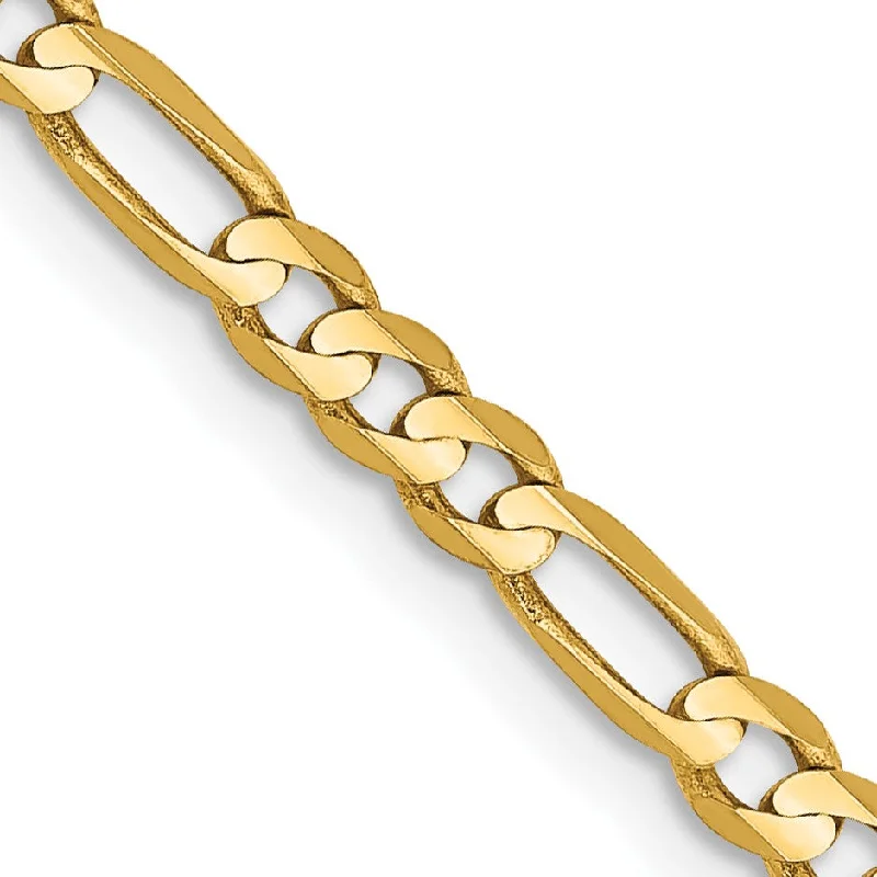 Timeless Beauty, Unbeatable Deals – Jewelry Sale On 14KT Yellow Gold 20-inch 3MM Lobster Clasp Figaro Chain