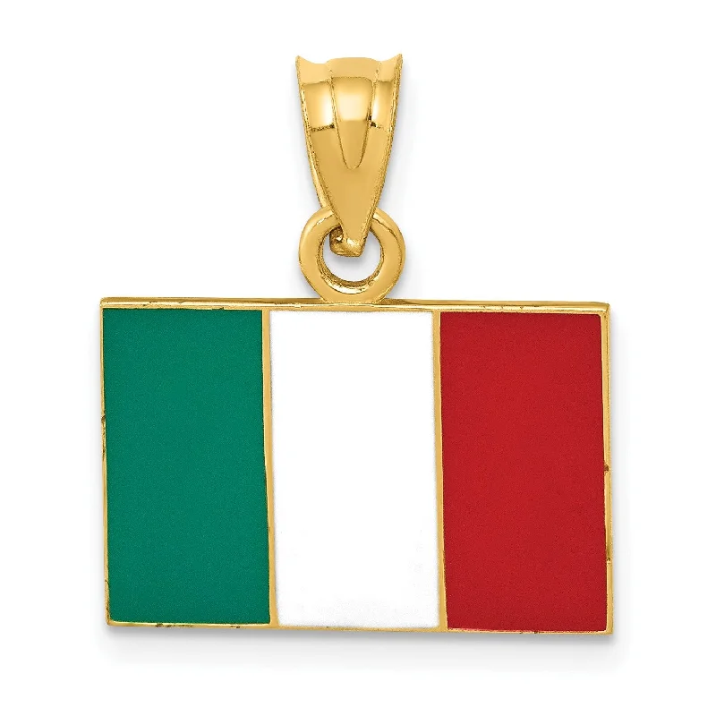 Shop Dazzling Jewelry At The Best Prices 14KT Yellow Gold 21X18MM Italian Flag Charm