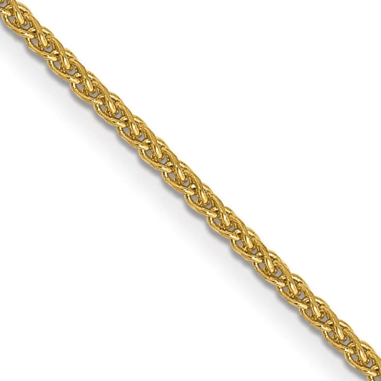 Handcrafted Beauty At Affordable Prices 14KT Yellow Gold 22-inch 1MM Diamond-cut Spiga Link Pendant Chain