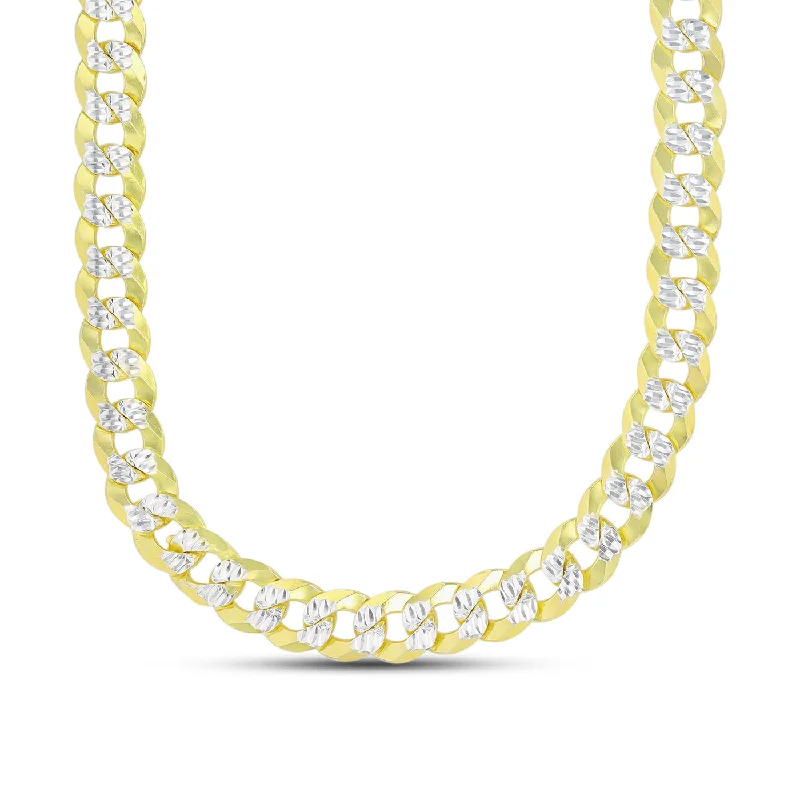 Personalized Jewelry Sale – Meaningful Gifts At Great Prices 14KT Yellow Gold Plated Sterling Silver 26-inch 10MM Pave Curb Chain