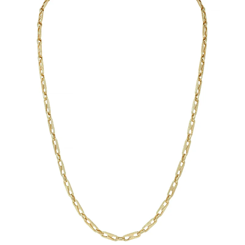The Perfect Accessory For Less – Jewelry Sale Live 1990's 14 Karat Yellow Gold Vintage Fancy Paperclip Chain Link Unisex Necklace