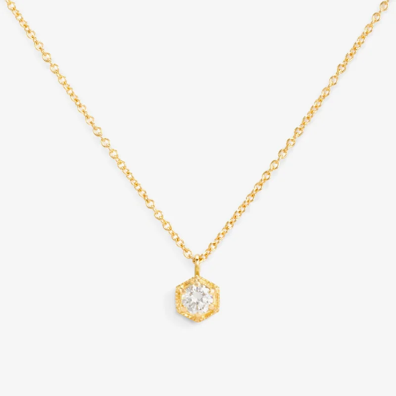 Once-A-Year Jewelry Deals – Shop Before They’Re Gone 3.5mm White Diamond Hexagon Necklace | N9903W