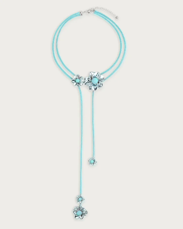 Affordable Luxury Jewelry – Style At A Great Price Branchlet Cord Necklace in Metallic Blue