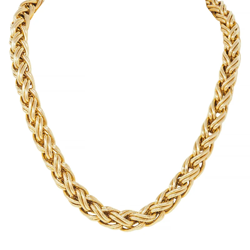 Holiday Jewelry Sale – Perfect Gifts At The Best Prices Caplain Paris 1970's French 18 Karat Yellow Gold Vintage Wheat Chain Necklace