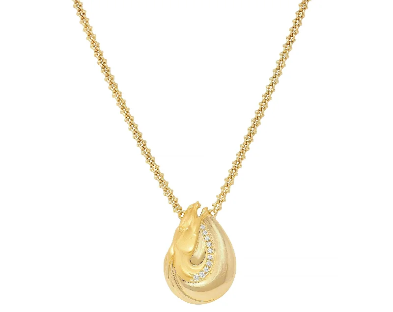 The Ultimate Jewelry Sale – Shop Premium Styles Carrera Y Carrera Diamond 18 Karat Yellow Gold Horse Ecuestre Station Necklace