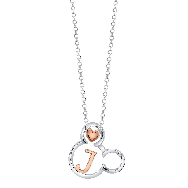 Elegant Jewelry Styles At Budget-Friendly Prices Disney Sterling Silver 18-inch Initial Pendant; Initial J