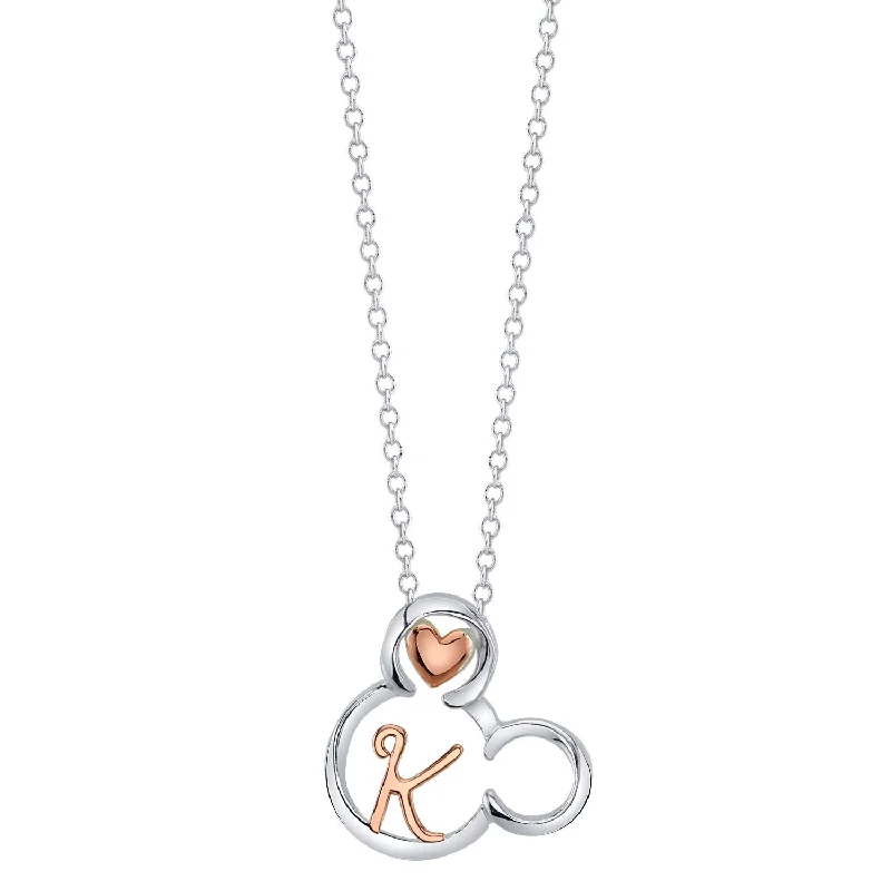 Your Perfect Accessory Now At The Best Price Disney Sterling Silver 18-inch Initial Pendant; Initial K